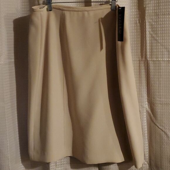 Kasper Cream Colored Lined Skirt 16P - Picture 1 of 8